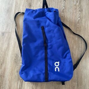 On Running Blue Drawstring Backpack